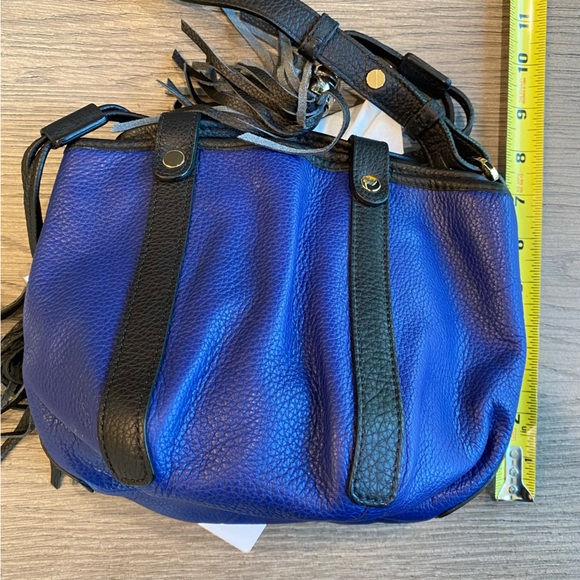 NWT See by Chloe Electric blue and black Crossbody shoulder leather bag tassels - Picture 11 of 14